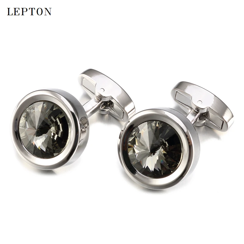 

Low-key Luxury Austria AAA Crystal Cufflinks For Mens Shirt Suit Cuffs Lepton High Quality Lawyer Groom Wedding Cuff links