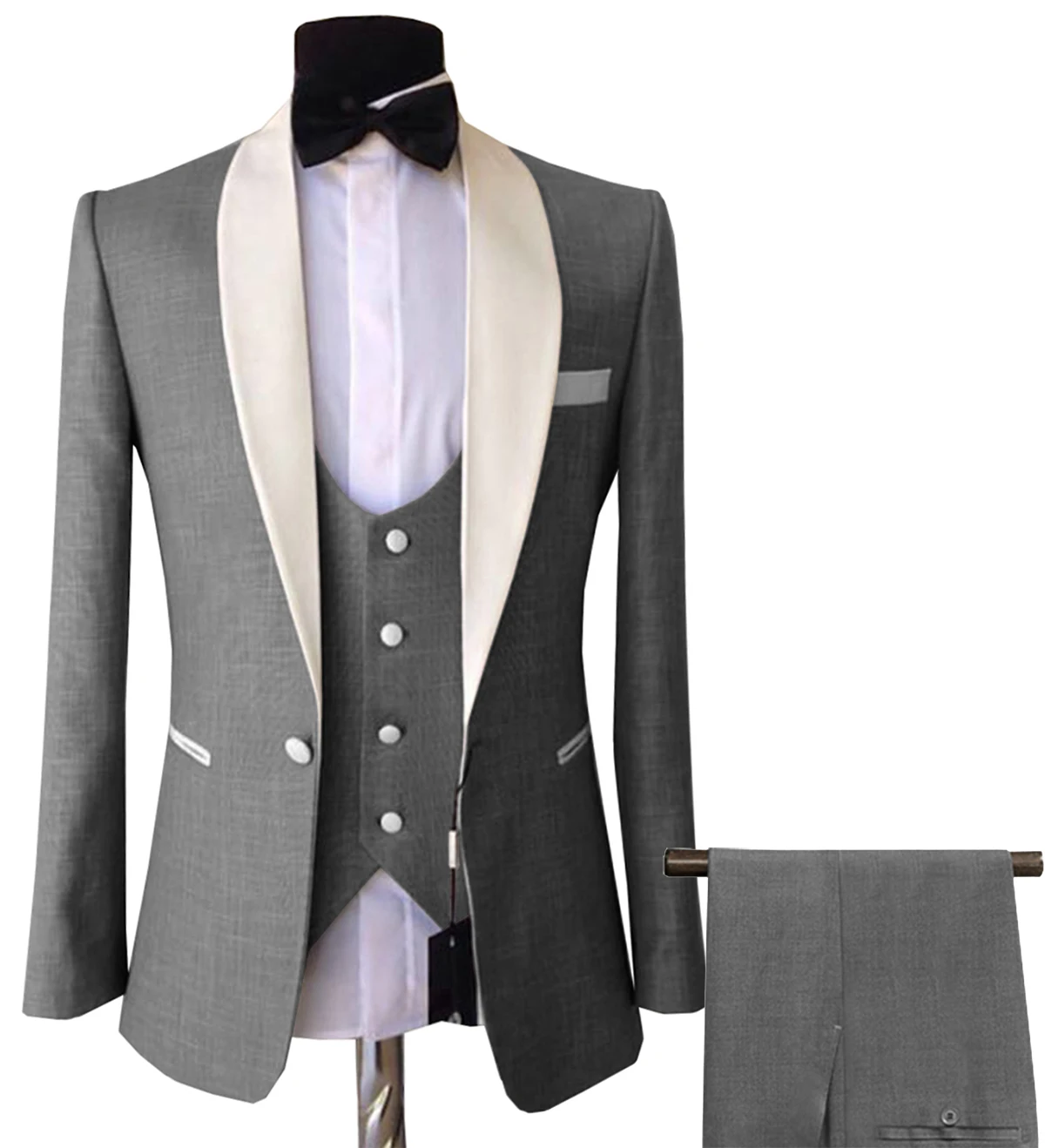 

Мужские костюмы Slim Fit из двух частей шампанского деловой пиджак жениха смокинг Блейзер зеленые костюмы для свадьбы выпускного вечера (Блейзер + брюки)