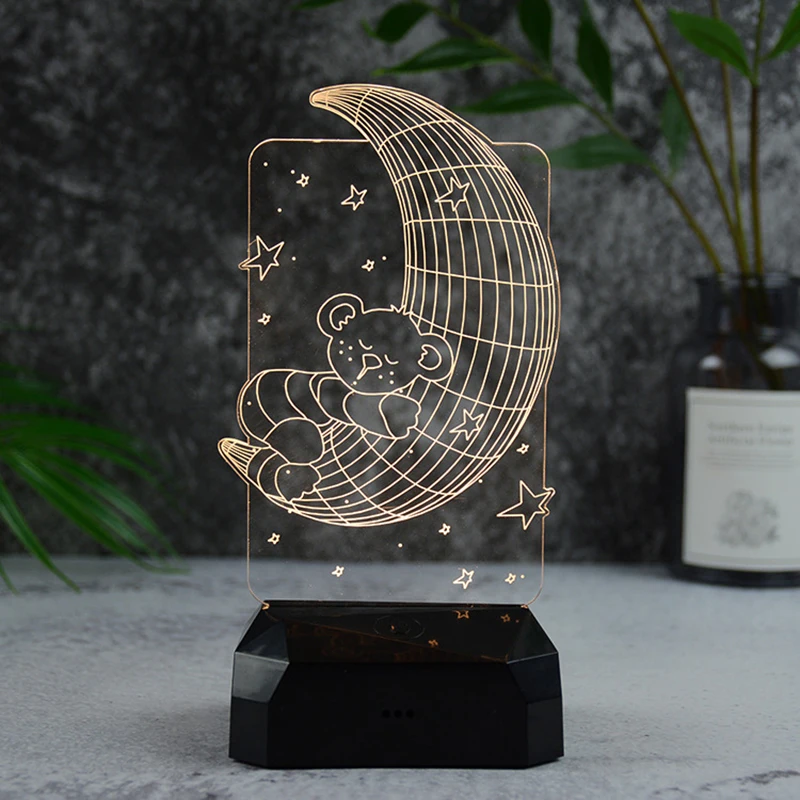 

USB Supply Creative Cartoon Night Light 2023 New Bedroom Lamp Color Changeable Touch Light Birthday Gifts LED Lights Night Lamp