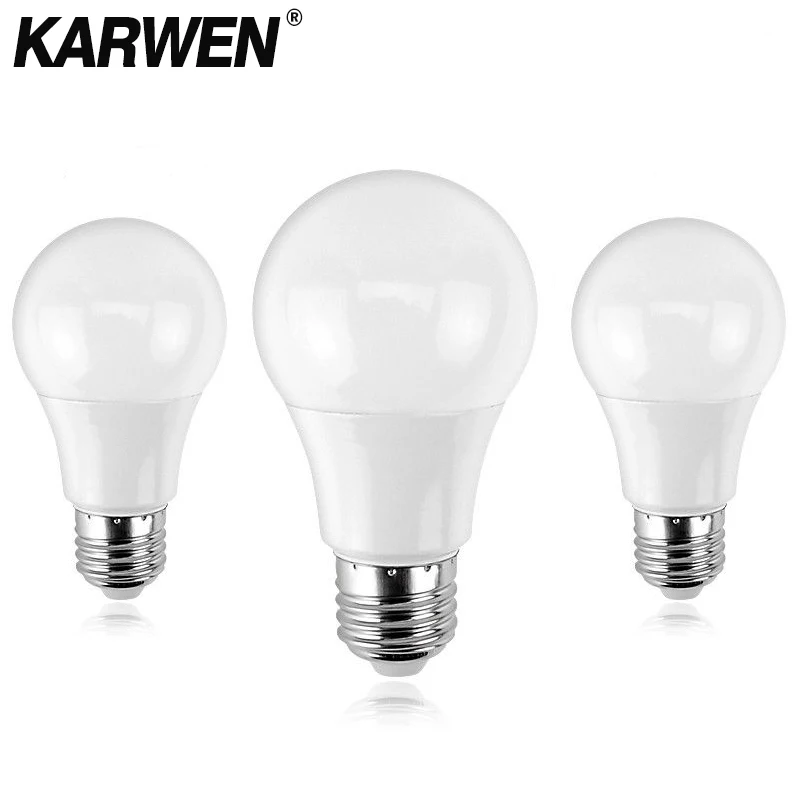 KARWEN Ampoule LED Bulb E27 E14 3W 5W 7W 9W 12W 15W 18W Smart IC LED lamp Light Cold White White Lampada Bombilla Lamp