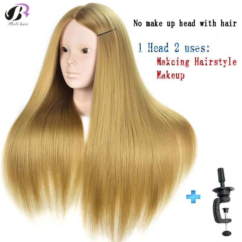 

Boli hair 26''Blonde long hair Professional Training Mannequin Head Makeup Hairdressing Dummy Doll Beauty Salon Mannequin Head