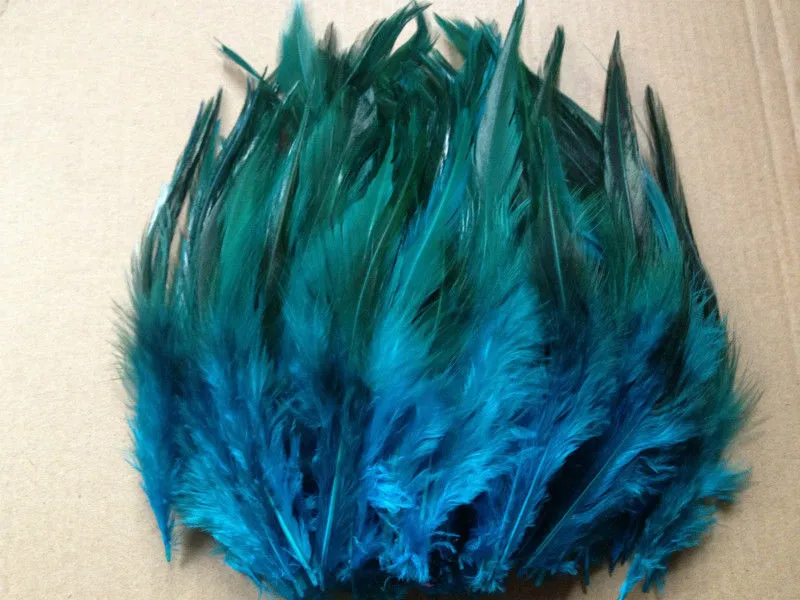 50 pcs blue pheasant feather, 10-15cm long, DIY jewelry decoration Rooster feathers