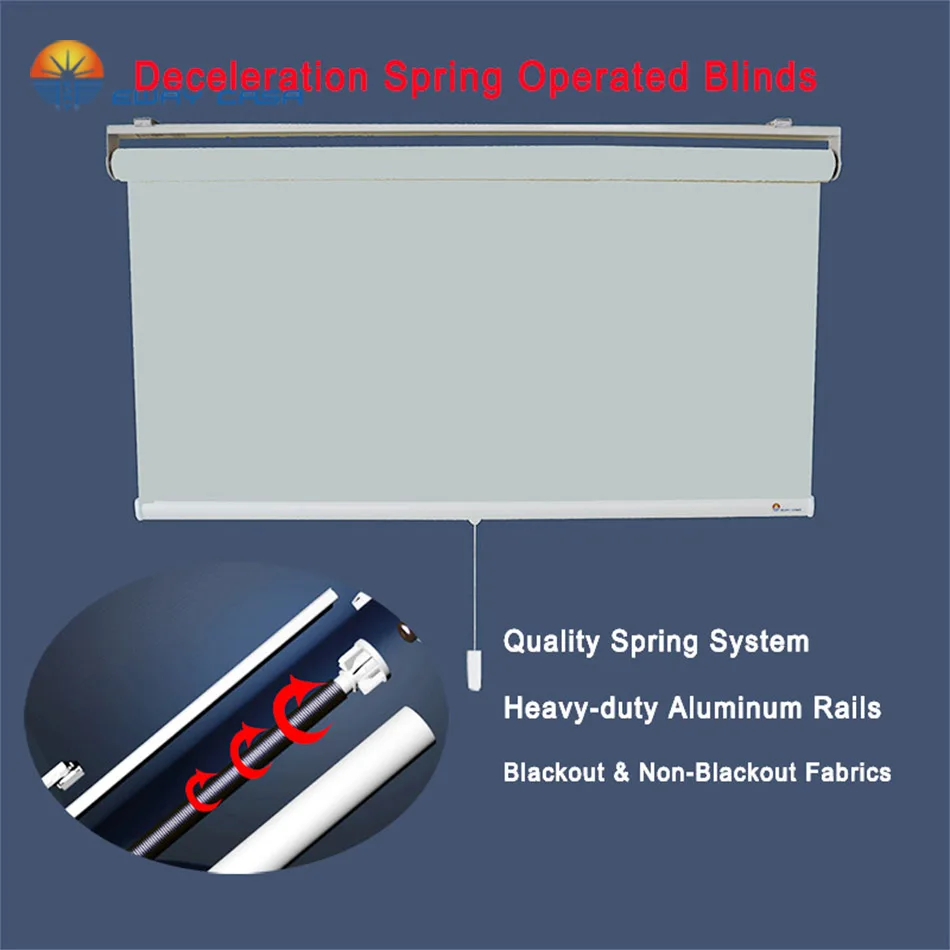 EWAY CASA Customized Roller Blinds Blackout Window Roller Shades Spring loaded Curtains Kitchen Studyroom No. RB_SJ_02_Spring