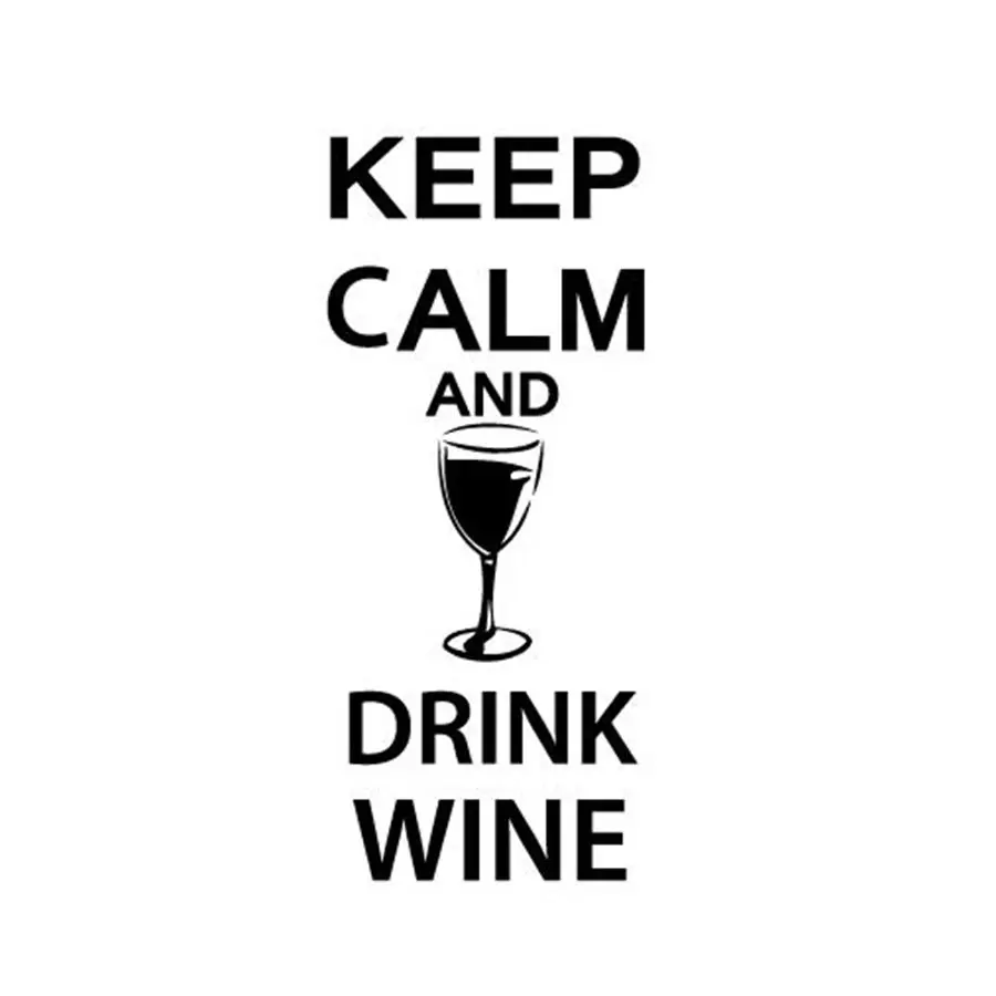 Wine Wall Decals Bar Wall Sticker -  Keep Calm and Drink Wine - Funny Bar pub Wall Art Decor