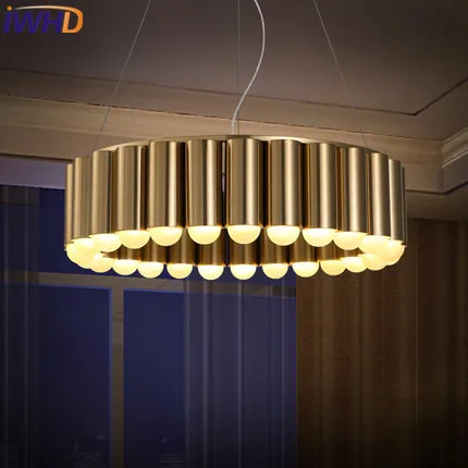 

IWHD Hanging Lights Modern Fashion 27Heads LED Pendant Lamp Iron Bedroom Kitchen Gold Suspension Luminaire Home Lighting