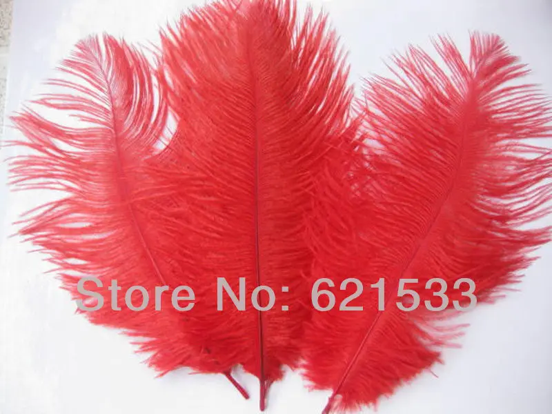 100pcs/lot 15-20cm 6-8inches Red Ostrich Feather Ostrich drab feathers Wedding Centerpieces