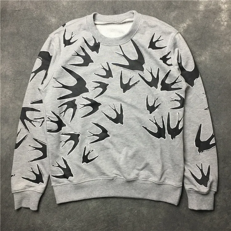 

New Men Full of Swallows Hoodies Hoody hooded Sweatshirts velvet Cotton Drake Thick Fleece Street Hip hop #E153