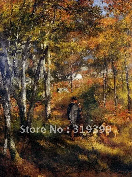 

Oil Painting Reproduction on linen canvas,jules le couer in fontainebleau forest by pierre auguste renoir, DHL ship,100%handmade