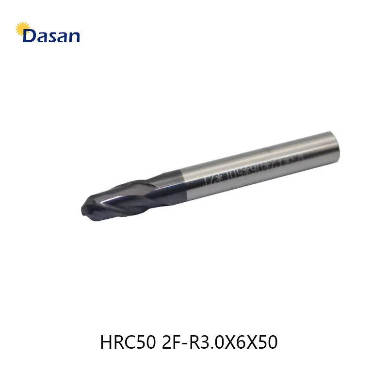 1pcs Ball Nose End Mills 5mm 6mm 8mm 10mm 12mm HRC50 R2.5 R3 R4 R5 R6 CARBIDE ENDMILL 2Flutes CNC Lathe Milling Cutter Tool