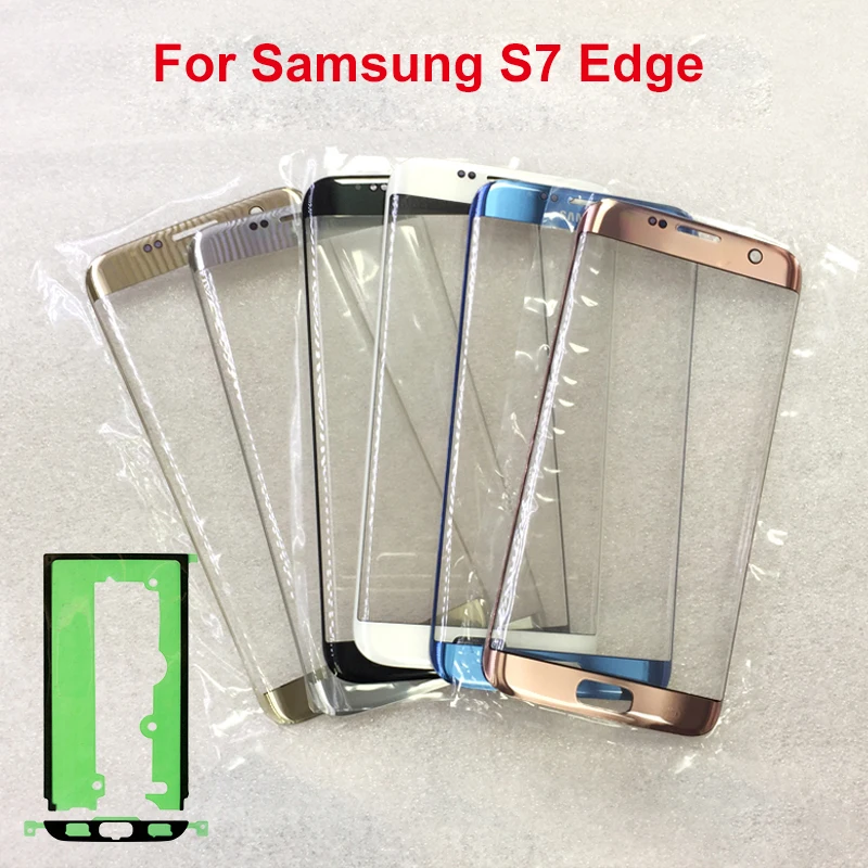 

Оригинальное Сенсорное Переднее стекло 10 шт./лот для Samsung Galaxy S7 edge G935 G935F + наклейка на рамку сенсорный экран внешнее стекло объектив