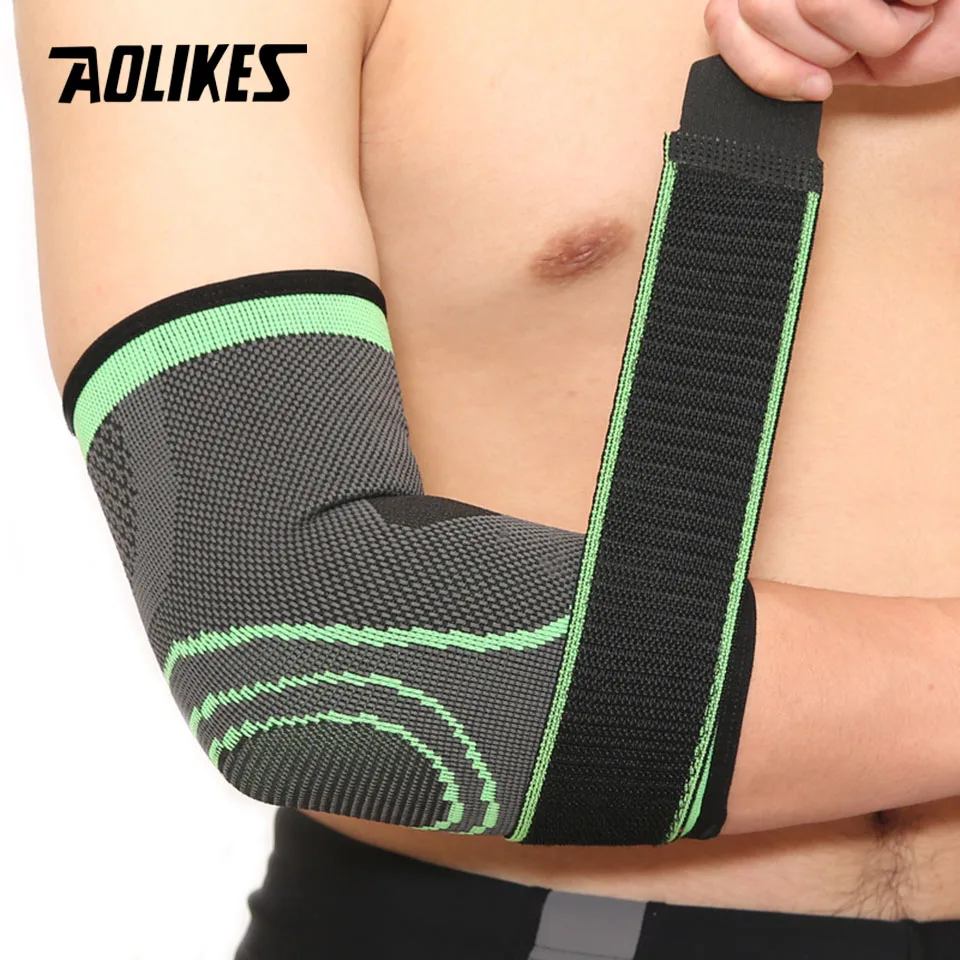 AOLIKES 1PCS Elbow Support Protector Fashion Tennis Elastic Bandage Basketball Running Compression Adjustable Elbow Pad Brace