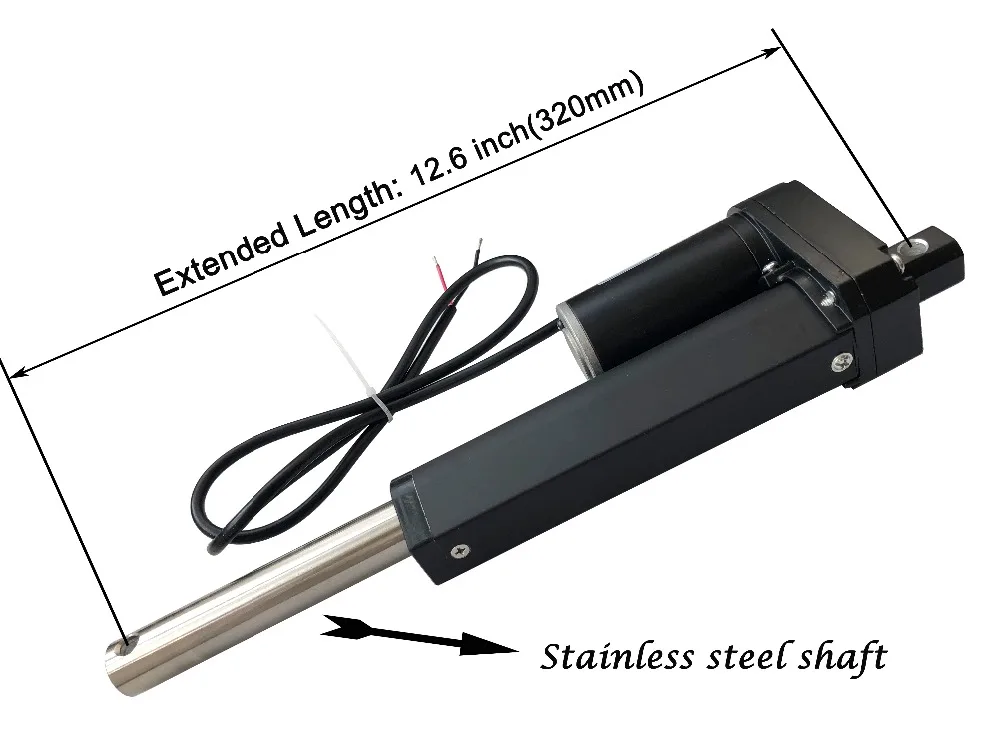 SOViK 4 inch Stroke Heavy Duty Electric Linear Actuator Stainless Steel shaft 24V DC 3500N / 770lbs Max Lift for Solar Tracker