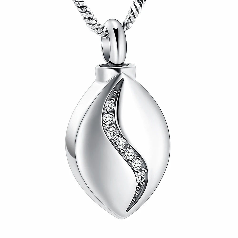 

IJD10748 Inlay Clear Zircon Teardrop Cremation Necklace Forever In My Heart Memorial Urn Jewelry Keepsake Pendant For Ashes