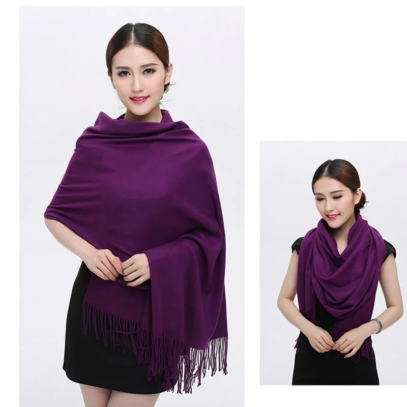 Cashmere Silk Shawl Solid 200*65cm Echarpe Luxury Designer Scarf Winter 2016 Womens Fall Fashion Thick Scarf Brand Free