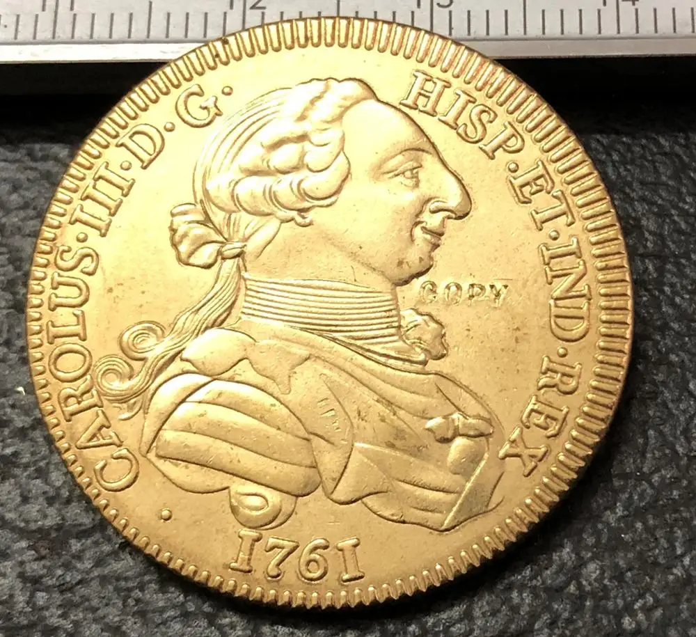 1761 Spain 4 Escudos-Carlos III Madrid Gold Copy Coin