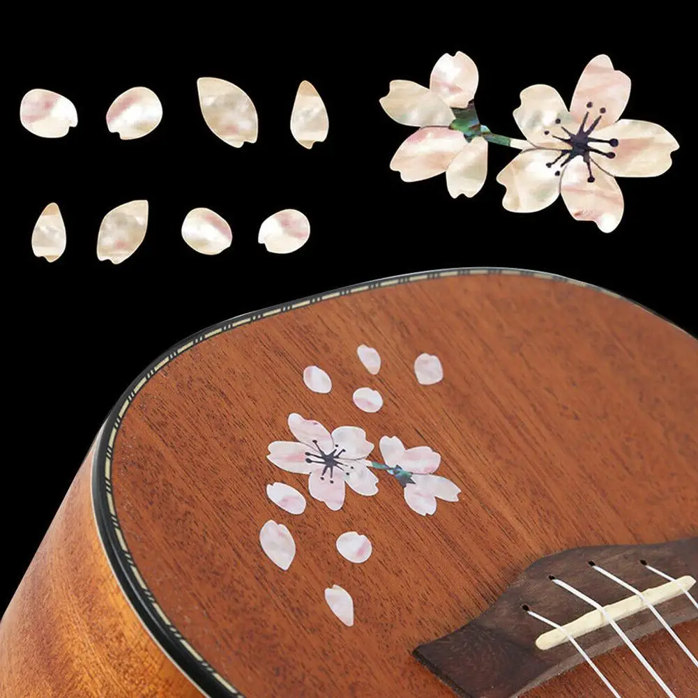 Dragonpad Cherry Blossom Floral Self Adhesive Ukulele Guitar Kalimba Sticker Bass Cute Decals