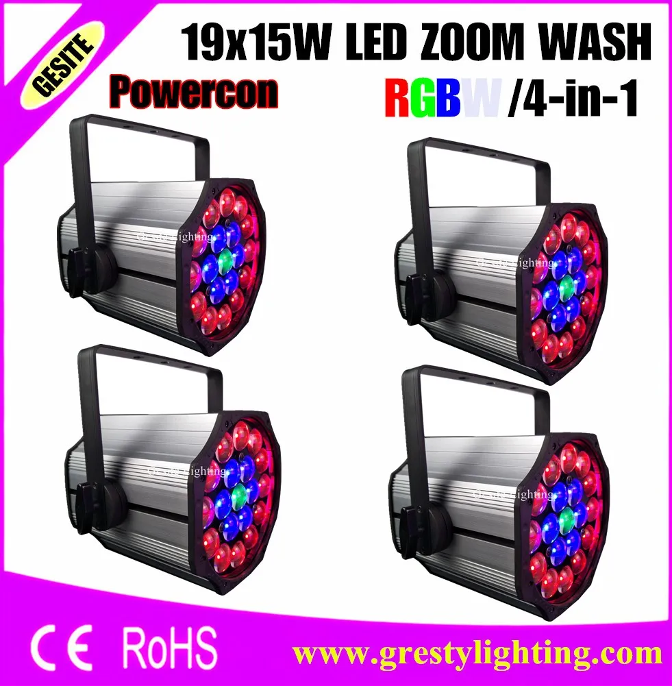 

4pcs/lot 19x15w RGBW 4IN1 Zoom LED Par Light DMX512 High Power For Stage