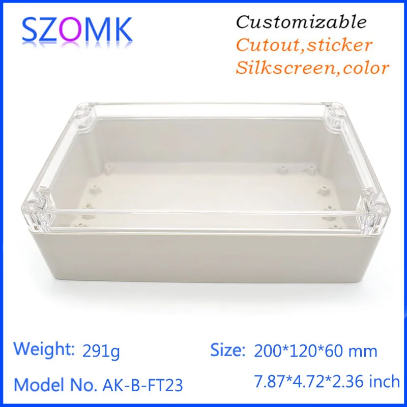 

Good material 10Pcs hot selling power supply enclosure 200*120*60mm 7.87*4.72*2.36inch light color plastic enclosure