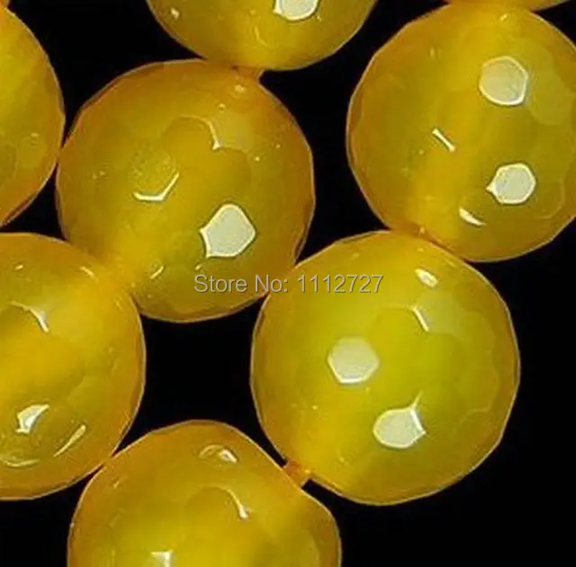 4mm 6mm 8mm 10mm 12mm Faceted South America Yellow Chalcedony Round Loose Beads Accessory Parts jewelry Natural Stone wholesale