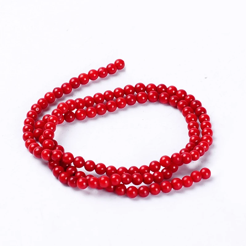 1pack/Lot 3-3.5mm High Quality Round Natural Red Pink Coral Beads Loose Spacer Beads Diy For Bracelet Necklace Jewelry Making