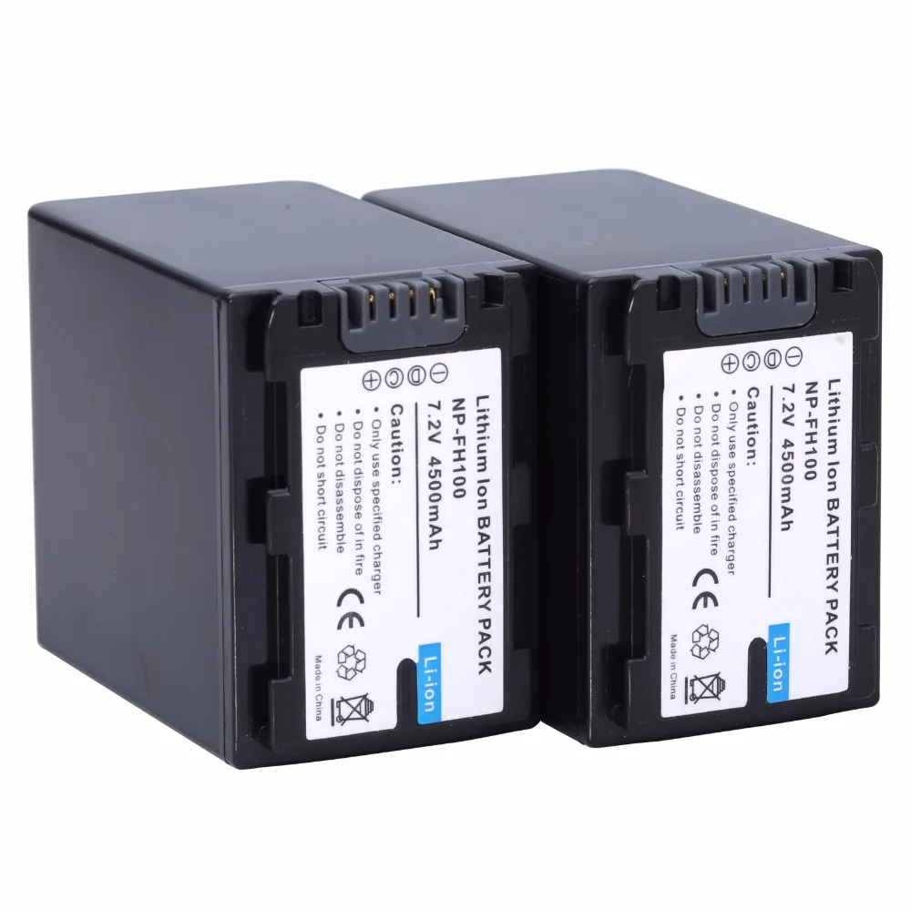 2Pcs Probty NP-FH100 NP FH100 Battery for Sony DCR-DVD405 407E 410E 450 602E 650E DCR-HC96 DCR-SR85 HDR-HC9 HDR-UX20 HDR-SR12