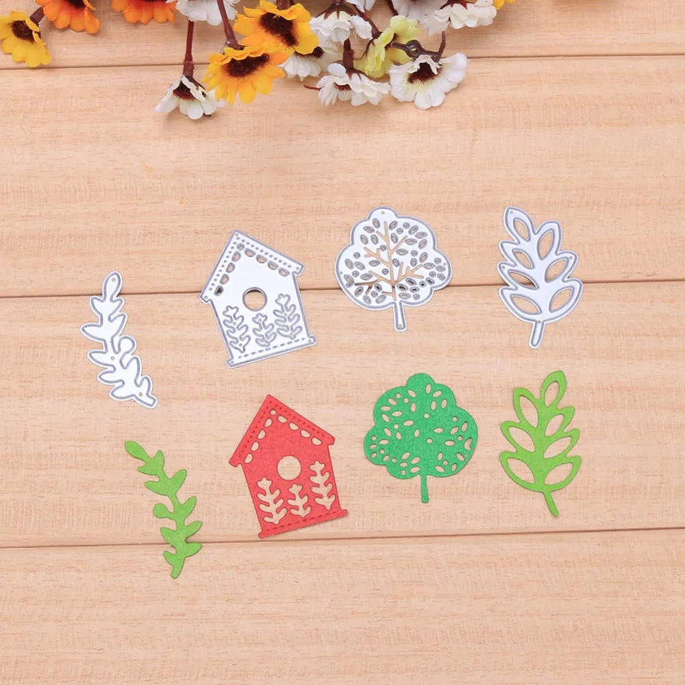 Country Style House  Plants Tree Metal Cutting Dies For  Photo Album Paper Cards Decorative Crafts Embossing DIY Scrapbooking