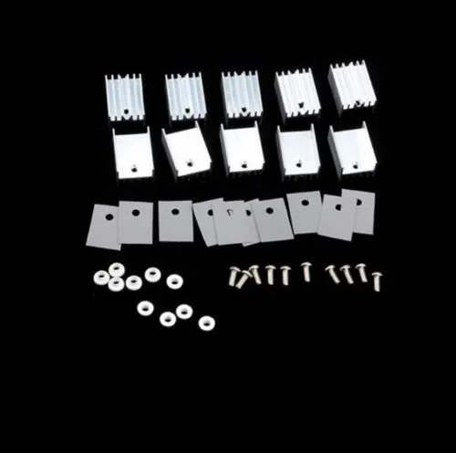 10PCS TO-220 Silver Heatsink Heat Sink for Voltage Regulator or MOSFET