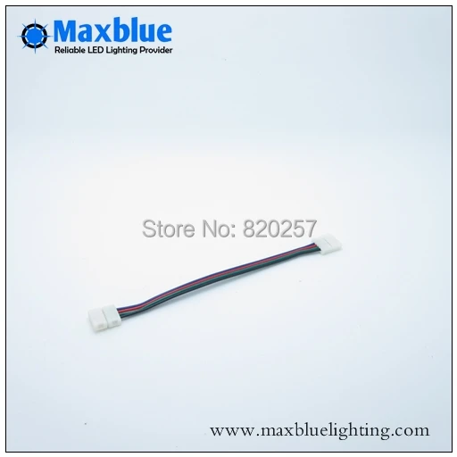 Free shipping 20pcs lot  4 pin RGB connectors 10mm 150mm cable between for  RGB color led strip no soldering