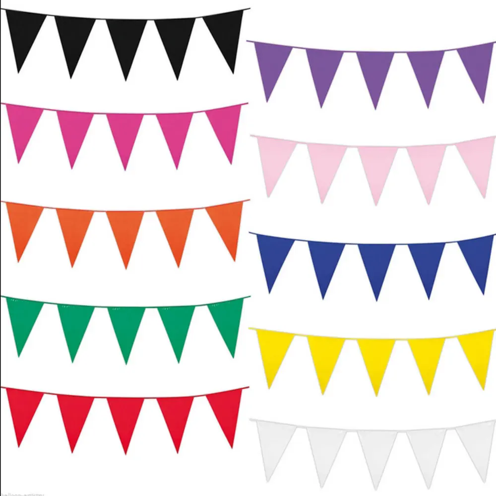 80 M flags Solid color White Yellow Red Blue Christmas Decorative wedding decoration Bunting Flag Wedding Banner Party Supplies