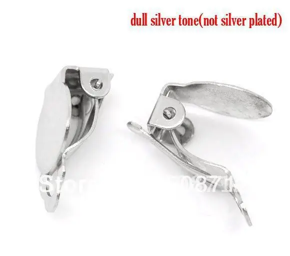 

Free shipping!!! Dull Silver Tone Earring Clip Findings 18x10mm