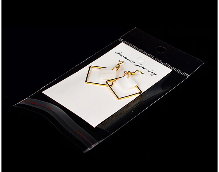 100 قطعة مجوهرات كرافت بطاقة القرط الكبير مع حقيبة OPP 5x10 سنتيمتر الحرفية بطاقة بيضاء علامة تعليق عرض المجوهرات #3