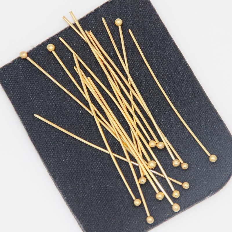 50pcs/lot 21 Gauge 30mm/40mm Stainless Steel Gold Ball Pins for Diy Jewelry Making Head  Findings
