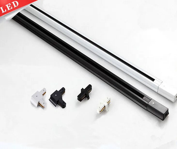 

1m Led track light rail connector,track rail,Universal two-wrie rails,aluminum track,lighting fixtures,Black,White