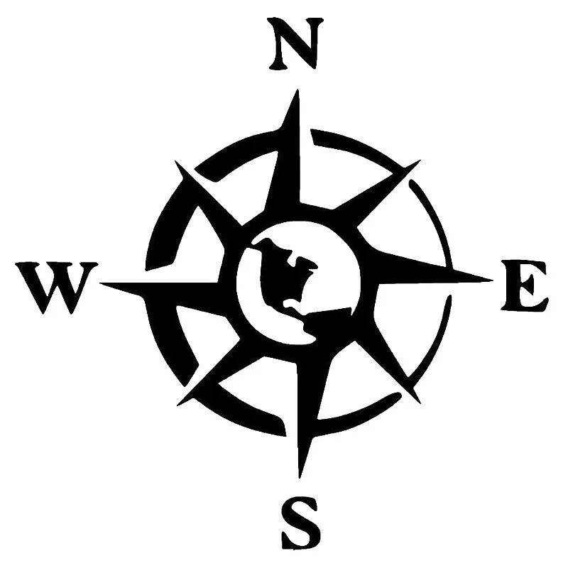

15X15CM Compass Rose Pattern Design Window Bumper Motorcycle Accessories Decoration Vinyl Car Stickers