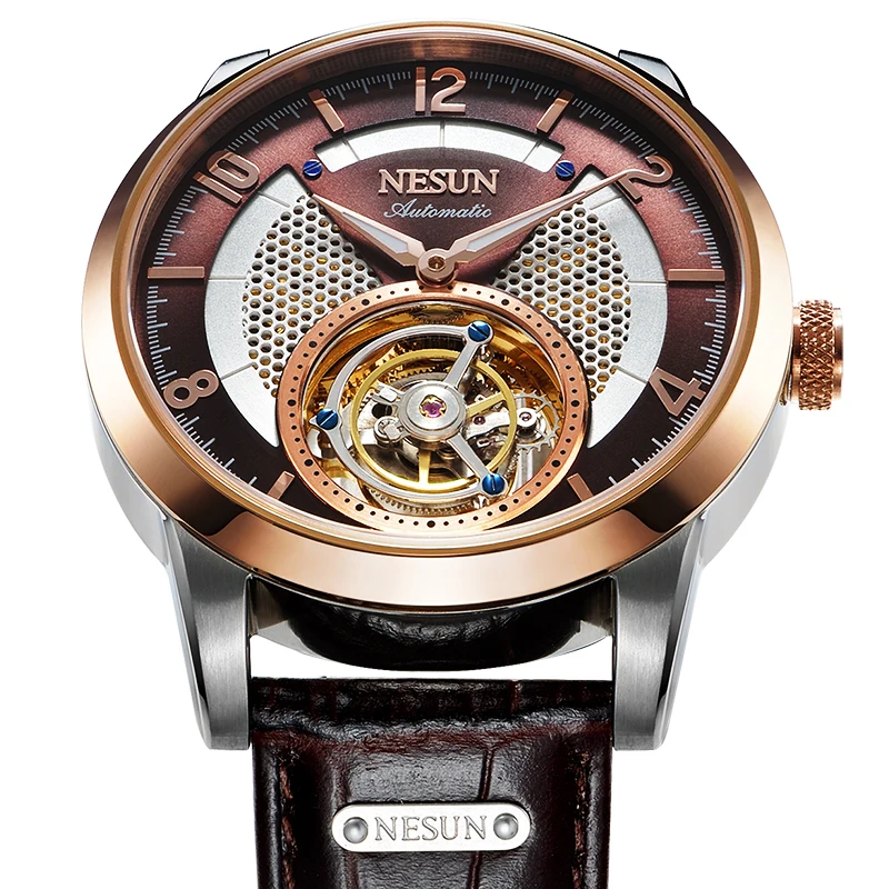 Switzerland NESUN Limited Edition Brand Seagull Tourbillon Automatic Mechanical Men\'s Watches Sapphire Waterproof Clocks N9083