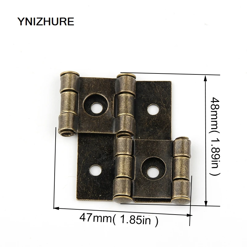 YNIZHURE 47*48mm 10PCS Antique Bronze double bearing screen Baffle hinge furniture hinges hardware accessories