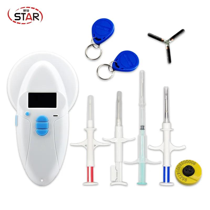 Bluetooth FDX-A/FDX-B/HDX animal chip scanner rfid handheld reader pet syringe scanner animal USB pocket reader for animal ID