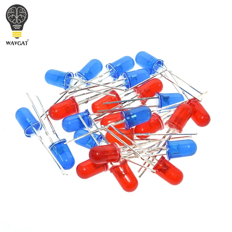 Red Blue Double Color Flashing Lights DIY Kit Strobe NE555 + CD4017 Electronic Practice Learning Kits Suite Parts Gift