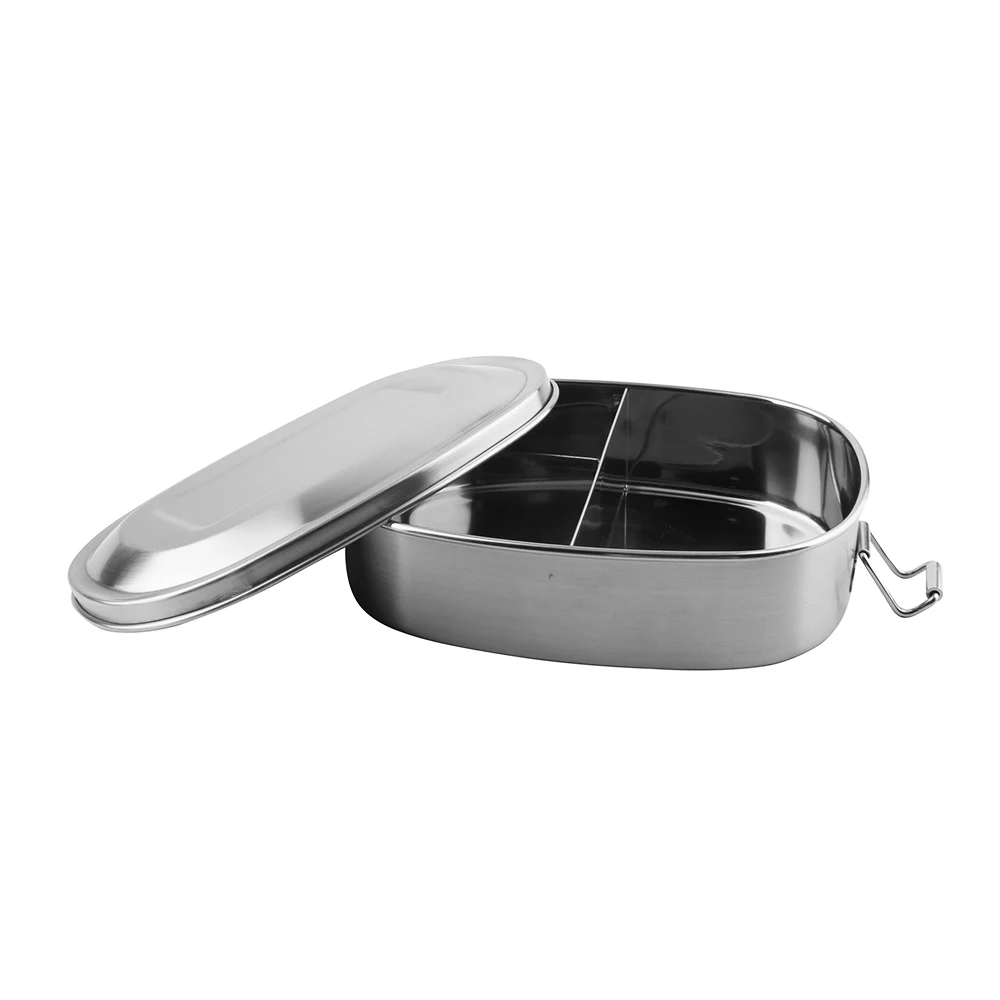 Stainless Steel Lunch Box with Three Compartments Bento Food Container Food Snack Metal Lunch Box for Kids and Adult