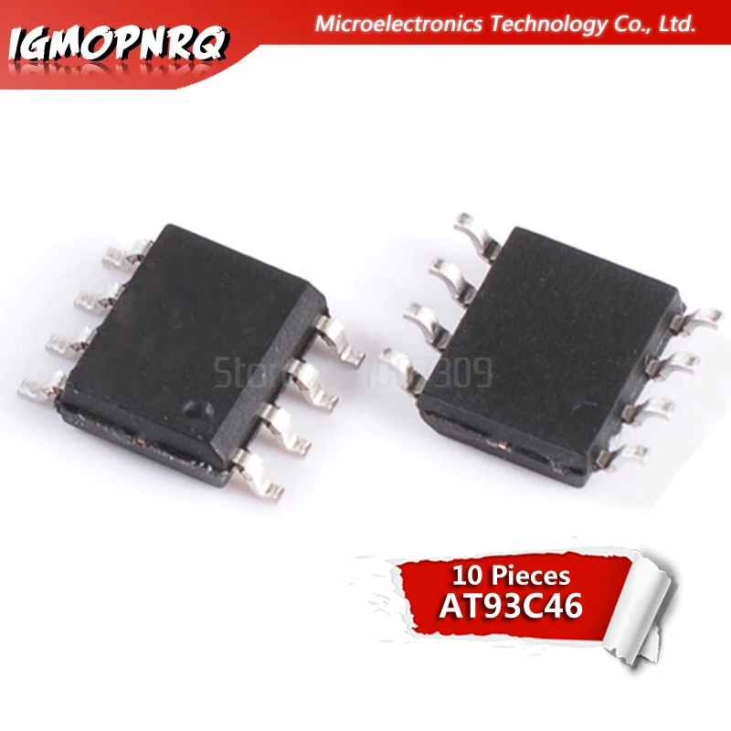 10pcs AT93C46 93C46 AT93C46-10SU-2.7 IC Three-wire Serial EEPROM 1KBIT 2MHZ SOP8 new original