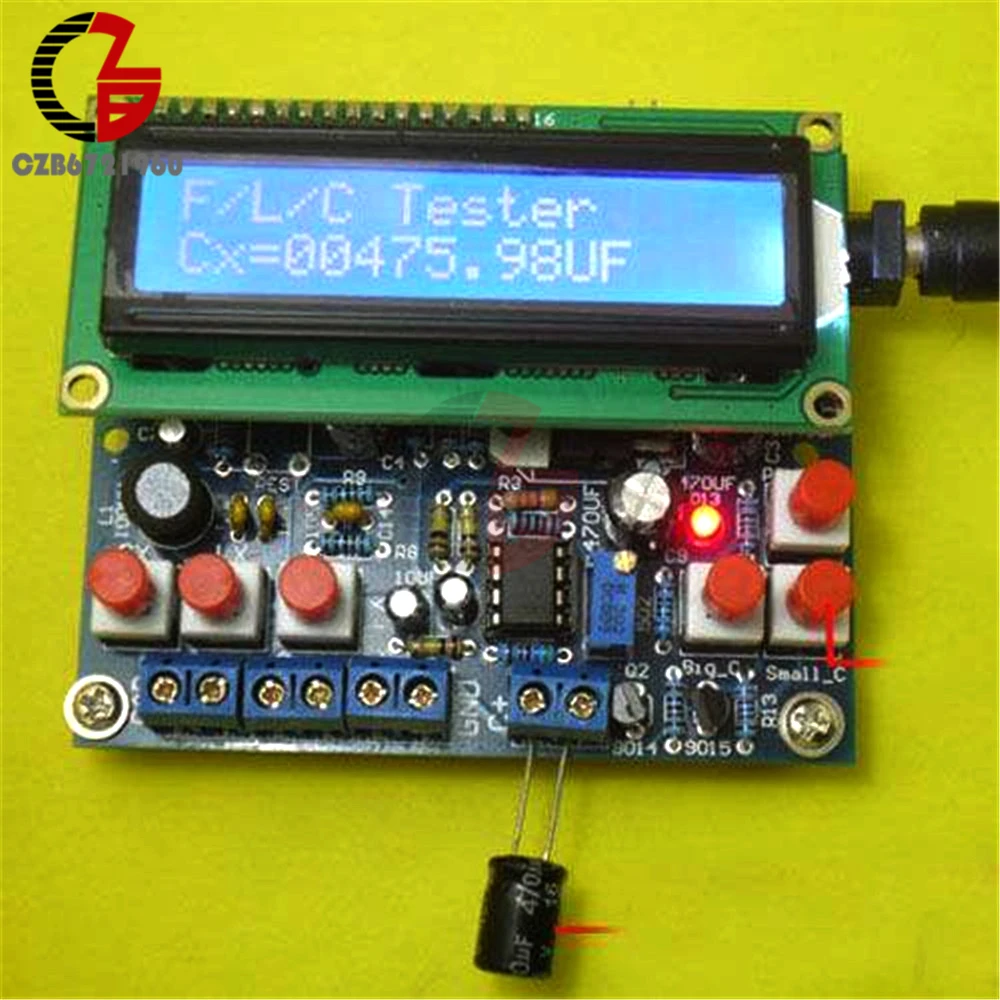 Offer Schematic ! Digital Secohmmeter Frequency Capacitance Inductance Meter CF Inductor Capacitor Tester Permittimeter DIY Kit