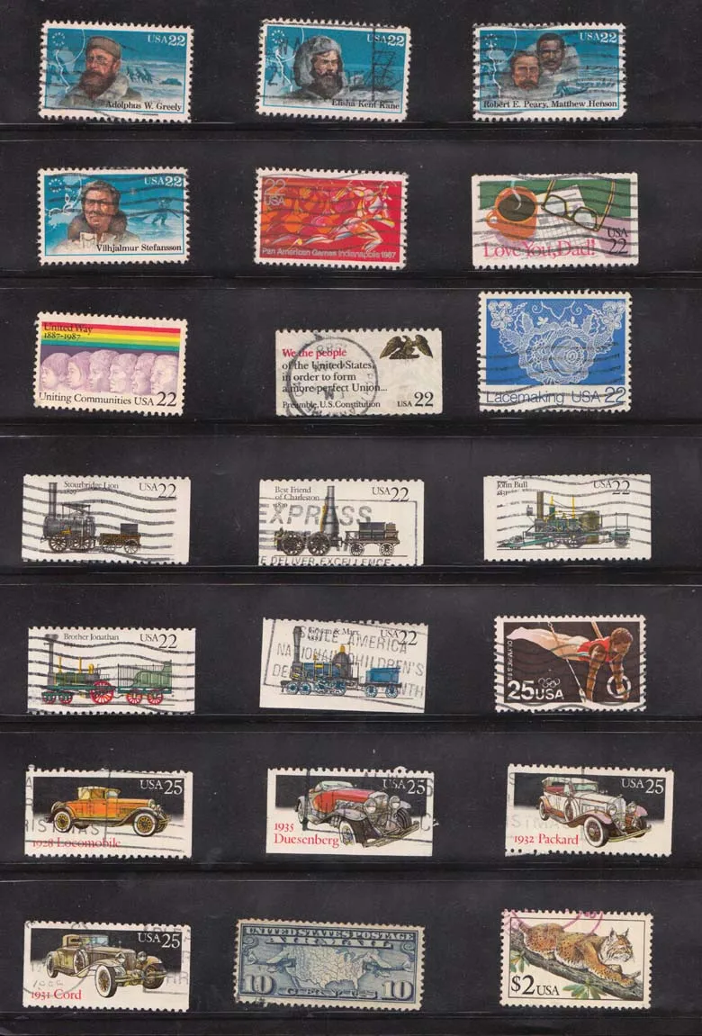 300 PCS/lot USA Vintage Postage Stamps with Post Mark Off Paper For Collecting , No Repeat , All different
