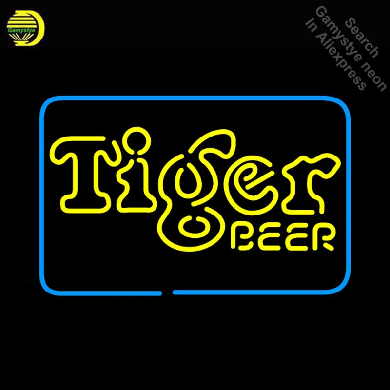 

Tiger Neon Beer Neon Sign neon Light Sign arcade Lamp galss tubes Indoor Restaurant Commercial Neon signs for sale Dropshipping