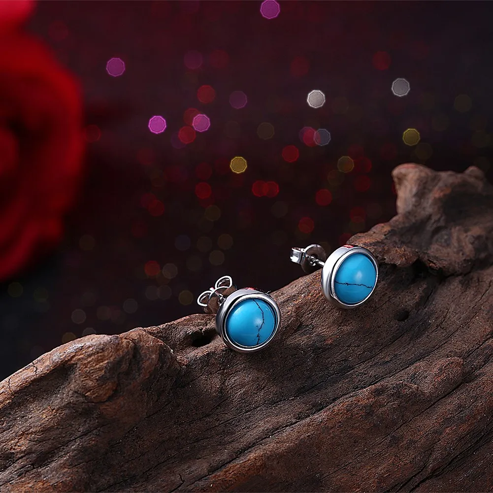 Blue stone earrings high end fashion earrings Japan and South Korea popular temperament wild earrings AE2059