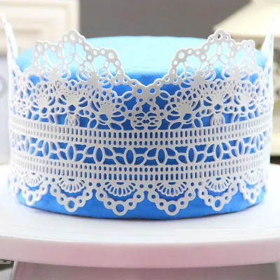 L004 big sugar lace mat flower flora lace mould fondant lace edge decoration for cake mold lace tools