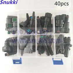 High quality one set Fuel pipe fittings auto Fuel line quick connector kit whole set total 40pcs for car fuel line Connector