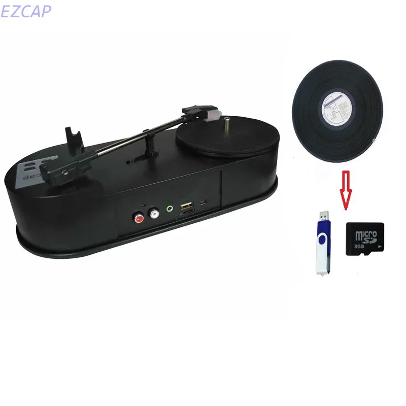 3.5mm USB 2.0 Mini Phonograph Turntable Record Audio Player Vinyl Turntable to MP3/WAV/CD Converter Support 33/45PRM Function