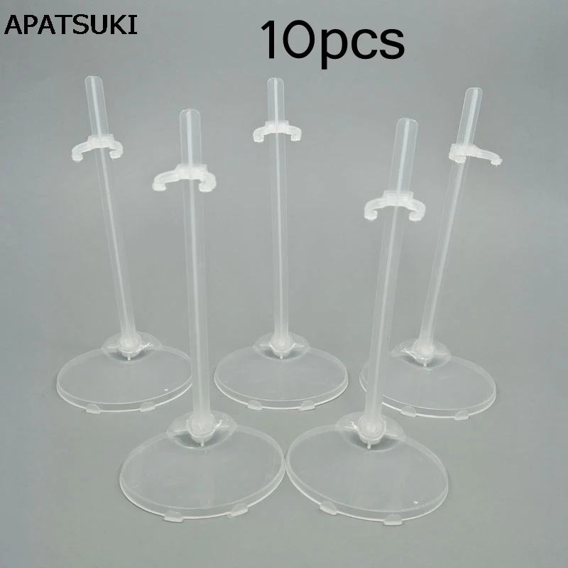 10pcs/lot Transparent Clear Color Dolls Toy Stand Support for Barbie Dolls Girls Prop Up Mannequin Model Display Holder