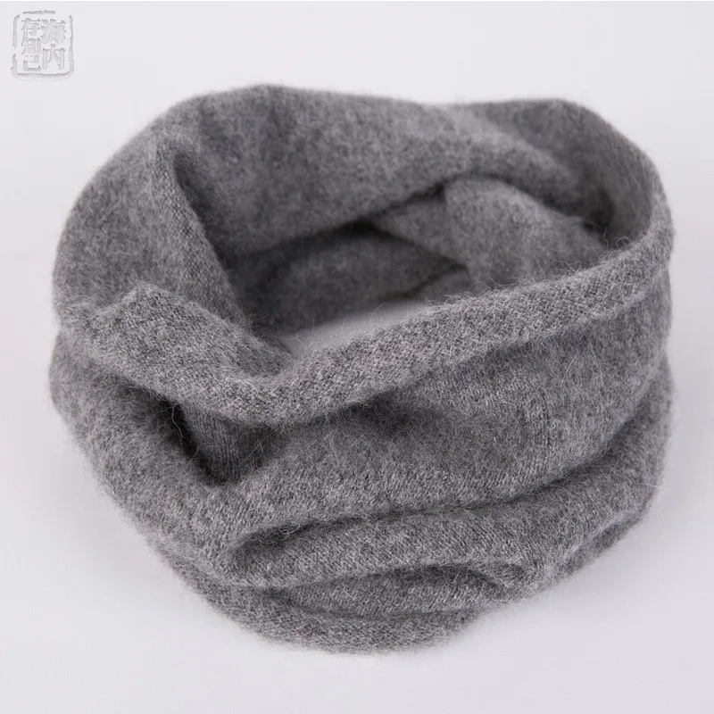 

Wholesale Women Tube Scarf Wool Cashmere Lightweight Neck Ring Warmer Angora Rabbit Hair Cowl Collar Loop Female Soft Knitting