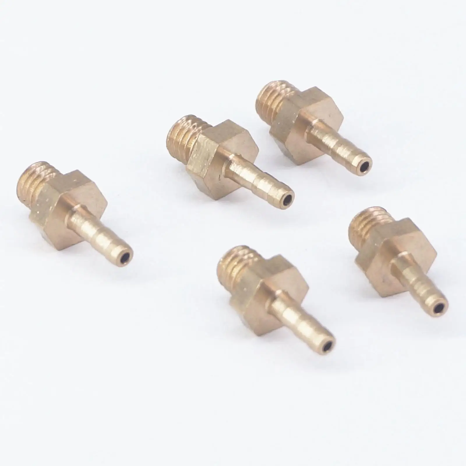 

LOT 5 Hose Barb I/D 2.5mm x M5 Metric Male Thread Brass coupler Splicer Connector Fitting for Fuel Gas Water